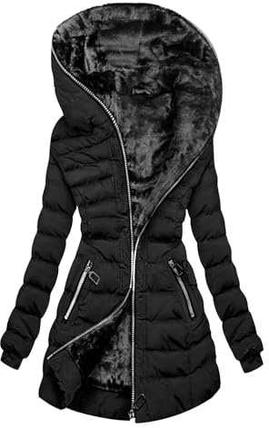 Survetement Femme Duffle Coat Pull Hiver Chaud Veste Running Manteau Chic Anorak Manteaux D'Hiver Grande Taille Noir M