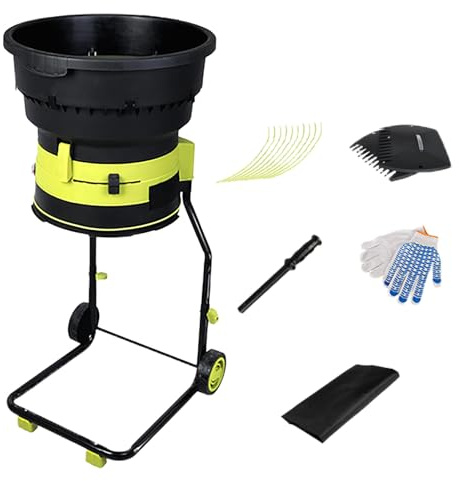 Broyeur éLectrique Filaire Pour Jardin, Broyeur De Feuilles éLectrique, Moteur 8 000 Tr/Min Pour Un Rapport De RéDuction De 17:1, Pour Feuilles, Herbe Et DéBris De Tonte Standardconfiguration