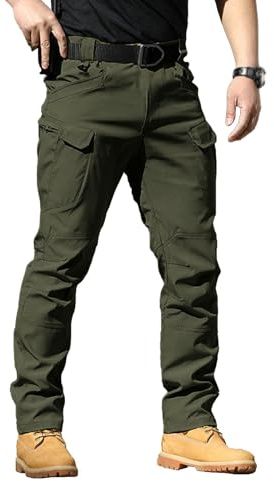 Générique Pantalons de Travail Homme avec Poche Cargo Treillis Militaire Randonnée Chasse Pantalon Tactique Homme Combat Pantalon Stretch Extensible Séchage Rapide Vetement de Travail