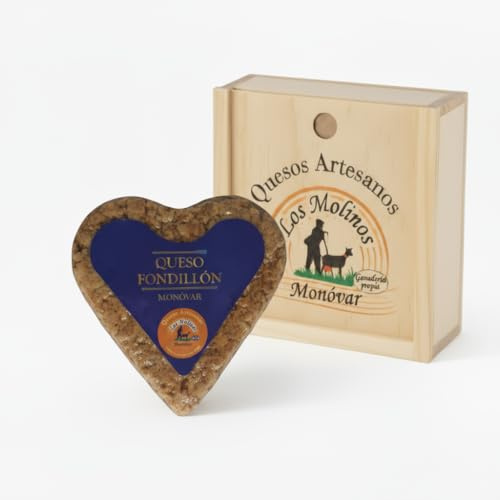 Queso Artesano Fondillón 100% de Leche de Cabra Entero 380 gr | Queso Gourmet Forma de Corazón Elaboración Tradicional y Casera con Ganadería Propia | Sabor Único y Natural (CON CAJA)