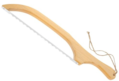 DIYEAH Taglierina per Pane in Legno Coltello Seghettato in Acciaio Inox per Fette di Pane Dolci e Torte Utensile da Cucina Riutilizzabile per Uso Domestico e Pasticceria