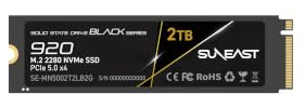 SUNEAST Black Series 2TB SSD Gen5, PCIe 5.0x4 NVMe M.2 2280