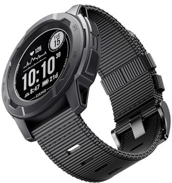 Kompatibel med Garmin Instinct 2/2X/2S solrem, 20/22/26 mm nylonrem för Garmin Instinct 3 45 mm 50 mm/AMOLED/MIP/E 45 mm 40 mm, klockarmband för taktisk/sport/flod, 22mm