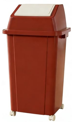 Vyntyra Cubo de Basura Alto Grande，Cubos de Basura de Reciclaje Contenedor Basurero en Plástico，para Recogida Diferenciada, Reciclaje Interior/Exterior(B-100L)