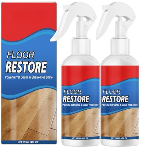 2PCS Floor Restore-E/ez,Wood & Laminate Floor Cleaner Liquid,Wood Floor Protection Solution,Floor Polish & Restorer,Flooring Shine Agent,Carpet Stain Remover for Old Stains,Easy Mop Application