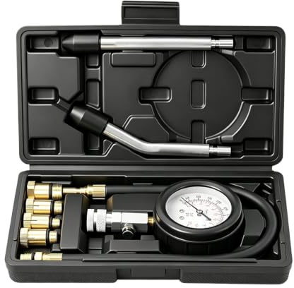 Cylinderkompressionstestare – 300 PSI snabbkoppling motordiagnostiksats | kompressionsmätare för , lastbilar, limousin, pickup, släpvagn, husbil, motorcykel, trycktest av bensin- och