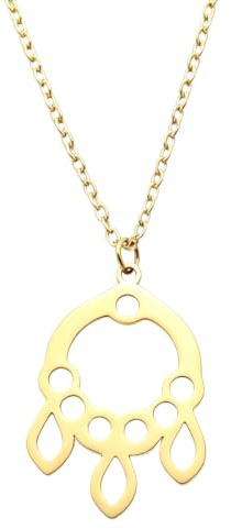 ROLIZHN Drömfångare halsband för kvinnor rostfritt stål fjäder drömfångare skydd hänge choker