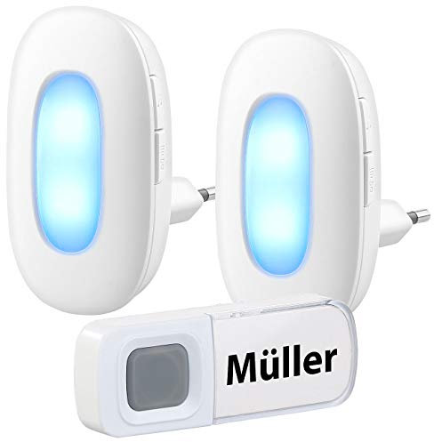CASAcontrol Lichtklingel: Steckdosen-Funk-Klingel mit optischem Signal & zweitem Empfänger, IP54 (Türklingel Lichtsignal nachrüsten, Klingel mit Lichtsignal, Türklingelverstärker)