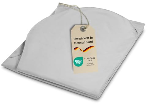 sleepling Ersatzhülle für Schwangerschaftskissen, Seitenschläferkissen, Stillkissen, Schwangerschaft Kissen Bezug aus 100% Baumwolle, Waschbar, Oeko-TEX, Made in EU, 140x75x20 cm, grau