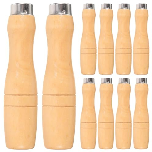 DOITOOL 10 Poignées Bois Ergonomique 4.8Mm Pour Lime Outil Coupe Artisanat Bricolage Contrôle Optimal Résistant Chocs