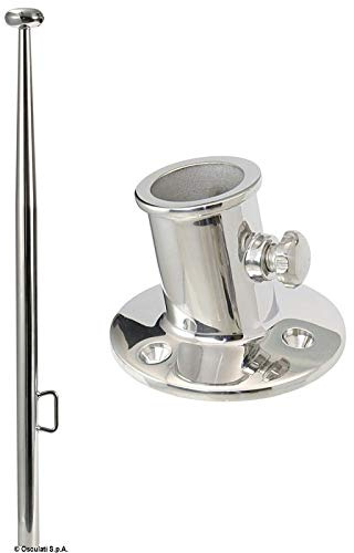 Lindemann Flaggenstock Flaggenhalter mit Halterung aus Edelstahl 62cm Länge