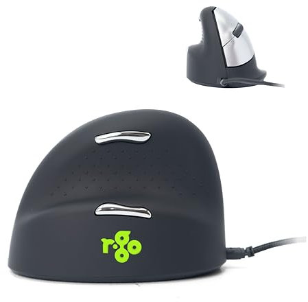 R-Go HE Mouse - Ergonomic Mouse - Large (Hand Size above 185mm) - Left Handed - Wired