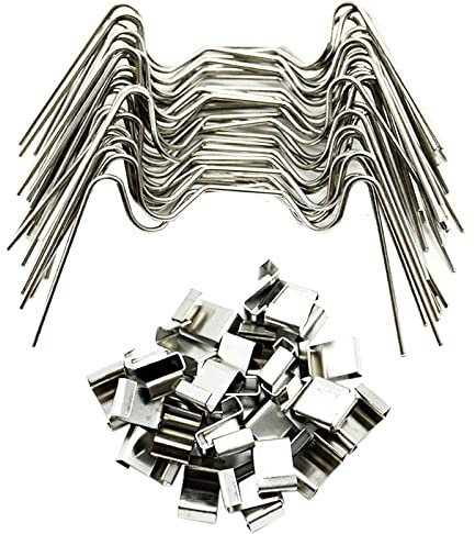 120 clip di fissaggio in vetro serra, in acciaio inox, 60 fermagli per vetri per serra, W e 60 fermagli di sovrapposizione Z per vetri serra, accessori di ricambio per riparazioni serre