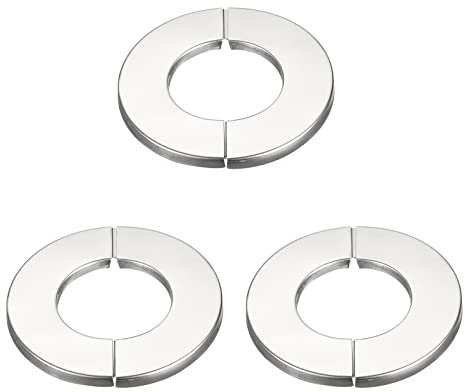sourcing map 3 Stück Wand-Split-Flansch, 201 Edelstahl, runde Rosette für Rohre mit 34 mm Durchmesser