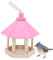 LIZEALUCKY Comedero de Madera para pájaros Comedero Colgante en Forma de hexágono Linterna Pabellón(Rosa)