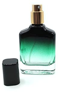 Zénitude Glassworks 20ml Empty Glass Perfume Spray Bottle - Black Gradient to Green, Transparent Base