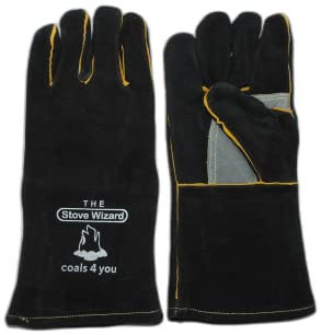 The Stove Wizard Extreme Heat Fire Resistant Gloves Leather with Kevlar Stitching Mitts Perfect for Welding Oven Grill BBQ Mig Fireplace Stove Pot Holder Animal Handling Wood Burners Multi Fuel Stoves