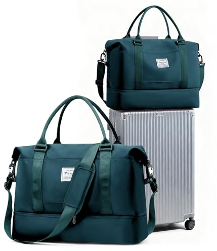 SEAFEW Bolsa de Viaje Grande para Easyjet,Impermeable Bolsa de Deporte para Gimnasio,Bolsa de Mano Equipaje de Fin de Semana para Mujer,Bolso de Natación para Playa,F4 Azul Pavo Real