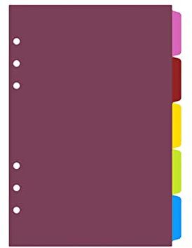 BYUTFA Trennblatt für 5 Seiten, A5, A6, lose Blätter, Spiralbinder, Registertrenner, Bunte 6-Loch-Seitenteiler für Tagebuch, Bücher, Studenten, Schreibwaren