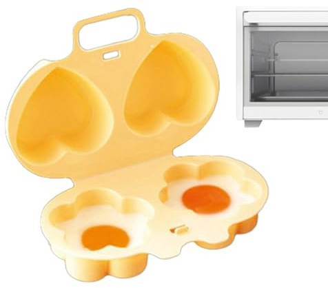 Fulenyi Eierkocher Mikrowelle,Eier-Mikrowellenkocher - Eierkocher mit 2 Mulden, Mikrowellen-Eierfritteuse | Kocht Zwei Eier gleichzeitig, Eierkocher in Lebensmittelqualität für
