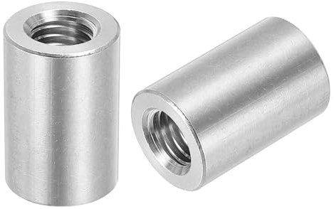 QUARKZMAN 4Pz Dado Connettore Rotondo M12 in Acciaio Inossidabile 304, Manicotto Accoppiamento Barra Filettata M12x30x20mm, Lunghezza 30mm/1.18