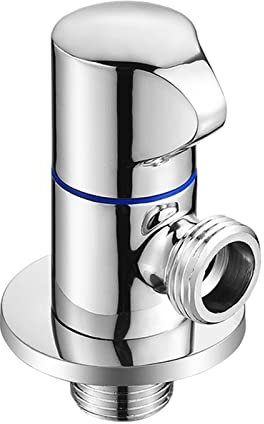 Eckventil, Eckwasserventile for Waschbecken, schwarz, Messing-Absperrventil, heißes und kaltes Wasser, Absperrventil, Wasserhahn, Chrom-Eckventil 1/2 Zoll, Absperrventil 1/2, schwarz B ( Color : Chrom