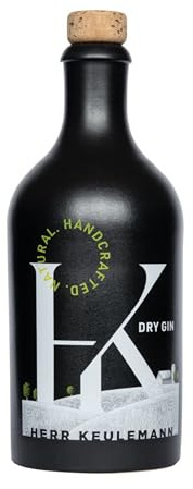 HERR KEULEMANN Bio Premium Dry Gin | handcrafted Small Batch 0,5 Liter Keramikflasche | 44% | 12 regionale Zutaten wie Wacholder, Gurke, Apfel, Rosmarin