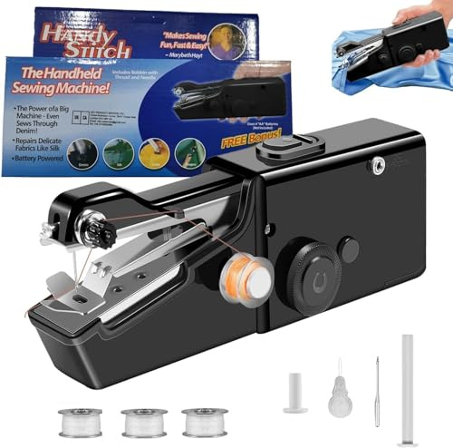 Máquinas de coser de mano, máquinas de coser eléctricas, mini máquinas de coser con accesorios de costura, herramientas de costura de reparación rápida, ropa, jeans, cortinas, cuero