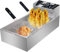 FDQAMLKX Freidora eléctrica Comercial de 20 litros con 2 cestas para freír, freidora Profesional de Alta Capacidad de un Solo Tanque, función de Control de Temperatura, para Papas Fritas, donas y más