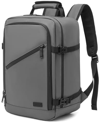 KONO Ryanair Kabinentaschen 40 x 20 x 25 cm Handgepäcktasche Rucksack mit großem Fassungsvermögen 20L Wasserdicht Multifunktionaler Rucksack (Grau)
