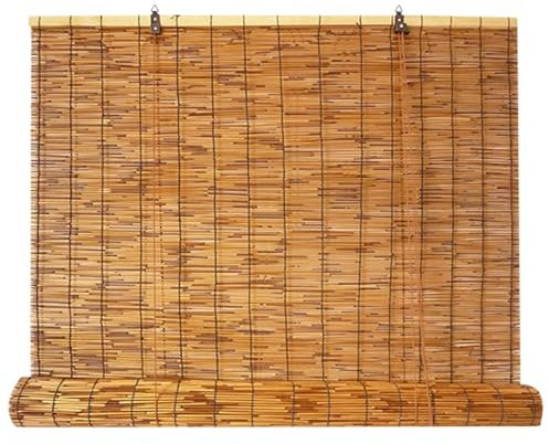 Bambusrollo Wetterfest Aussen Outdoor Balkon Rollo Mit Lifter Retro Schilf Vorhang Sichtschutz Bambus Rollo Jalousine 60 80 100 120 130 140 150 160 170 180cm Breit Fenster Sonnenschutz Rollo