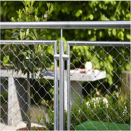 SSDDLZEQ Flexibles Edelstahlseilgeflecht, einziehbares Zaunfüllgeflecht, Treppendrahtseil-Schutzgeflecht (Größe: L2 x B15 m)