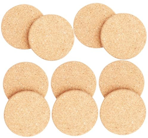 Levemolo 10pièces sous-Verres Ronds Liège Antidérapants pour Plantes Tapis de Jardinage Multifonctionnels pour Pots de Fleurs Empêchant Les Fuites Eau