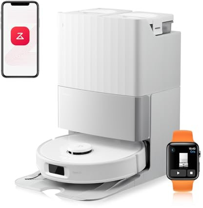 roborock Qrevo Edge S5A Robot Aspirapolvere e Lavapavimenti 18.500 Pa, zero grovigli, spazzola principale DuoDivide, spazzola laterale FlexiArm e Mocio, lavaggio ad acqua calda e autopulizia (Bianco)