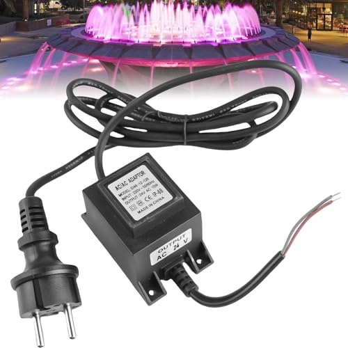 LED Trafo 24V Netzteil AC 15W, Wasserdicht Trafo 220V auf 24V Außen Stecker Netzteil Transformator für LED-Beleuchtung und Teichpumpen