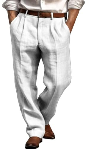 ofeirhz Arbeitshose für Herren UK – Cargohose, normale Passform, Bootcut-Hose, Outdoor, Camping, Wandern, Haltbarkeit, Sweathose, lässig, athletisch, leicht, schwarz, Trainingshose, weiß, S