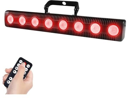 MQDLJSE Projecteur de scène à LED, 8 LED RGBW, éclairage de fête, Stroboscope Musical, éclairage de scène à LED, éclairage Disco, Lampe de Lavage RGBW, équipement DJ pour Mariage et Noël