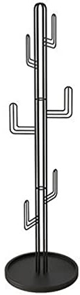 Appendiabiti autoportante con base rotonda stabile a forma di cactus, appendiabiti per vestiti, cappelli e borse, elegante appendiabiti in metallo per ingresso, corridoio e camera da letto (nero)