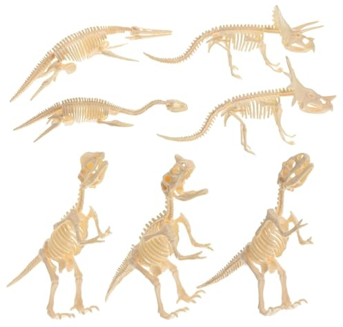 LRXIYODE 7 Stück Dinosaurier Skelett Spielzeug für Kinder Realistische Selbstgemacht Modelle aus Kunststoff Pädagogisches Montessori Lernspiel für Kinderzimmer und Geburtstagsfeiern