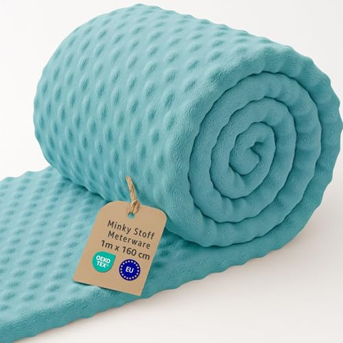 Minkytyg metervara 1 M - Mjukt tyg för kreativ sömnad hantverk dekoration Perfekt för kläder filtar kuddar accessoarer och DIY syprojekt Oeko-Tex Turkos