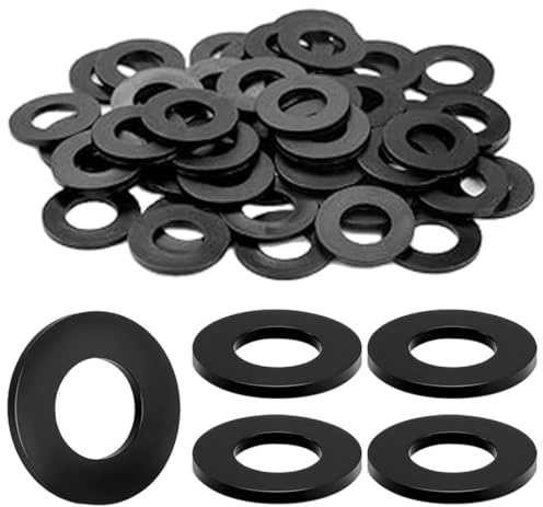 UIEXAY M6X18 Mm Unterlegscheiben Kunststoff 60 Stück Nylon Unterlegscheiben Schwarz Dichtscheiben Kunststoffscheiben Nylon Beilagscheiben Für Lagersitze Getriebe Möbelverbinder Sportgeräte