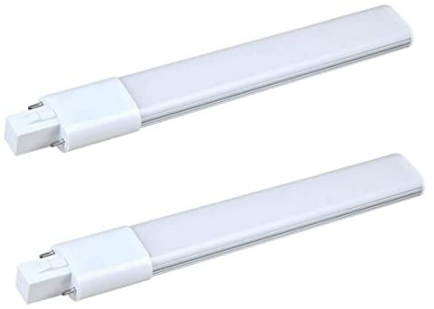 Hperu Tubes lumineux G23 LED PL 12W, 6000K, en aluminium blanc froid, lampe à 2 broches AC 85-265V, remplacement Fluorescent, 2 pièces