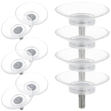 JOINPAYA Ventouses Robustes en PVC Transparent Lot de 10 Vis pour Tables en Verre et Meubles, Fixation Ferme pour Usage Domestique et Professionnel