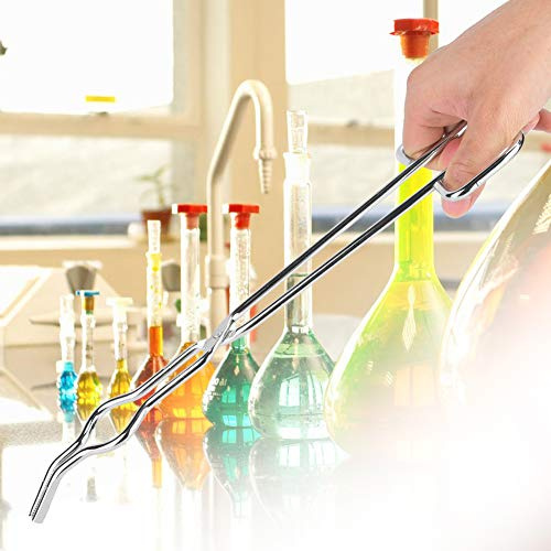 ZJchao Tång Av Professionell Kvalitet, Degeltång i Rostfritt Stål med Klämbägarehållare med Flygplansnit - 250 Mm - Laboratorietång Av Professionell Kvalitet (300 mm)