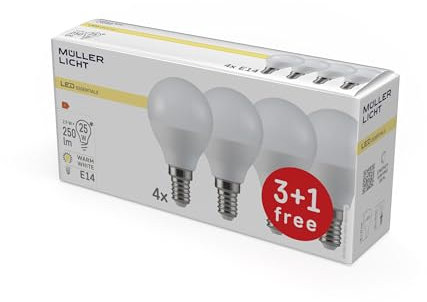 Müller-Licht LED Tropfenform E14, 3W ersetzt 25 W, weiß