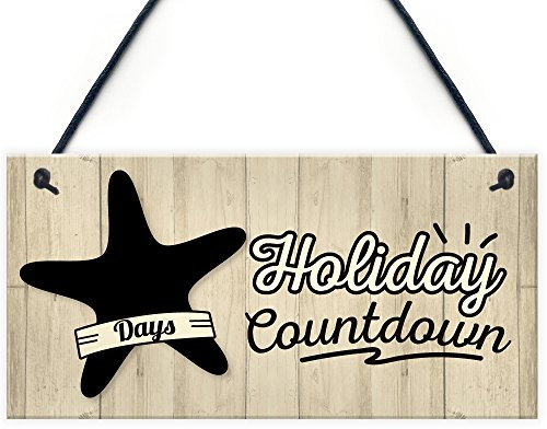 Red Ocean Countdown-Kreidetafel mit Aufschrift „Holiday Countdown“, als Wandschild, Geschenk