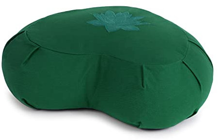 Yoga Studio Meditation Cushion Crescent Zafu Buckwheat - Lotus Leaf - Jade Green