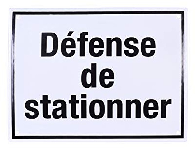 Plaque emaillée DÉFENSE DE STATIONNER 15x20 cm Panneau Interdiction de Stationner, Panneau Défense de Stationner Propriété Privée, Défense de stationner sortie de voitures