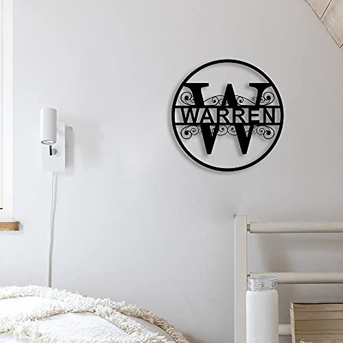 zouwii Personalisierte Nachname Türhänger/Metall Monogramm Türhänger/Metall Nachname Zeichen/Split Letter Monogramm/Initial Tür Kranz/Nachname Wanddekoration/Metall Wanddekoration Geschenk