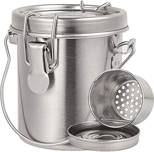 Paintbrush Washer Brush Cleaner Stainless Steel Painting Brush Washing Barrel Cup Pot with Lid & Filter Screen for Oil Painting Watercolor, Art Supplies